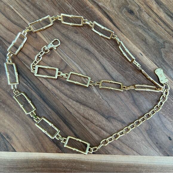 Michael Kors gold tone chain belt rectangle size M/L main image 4